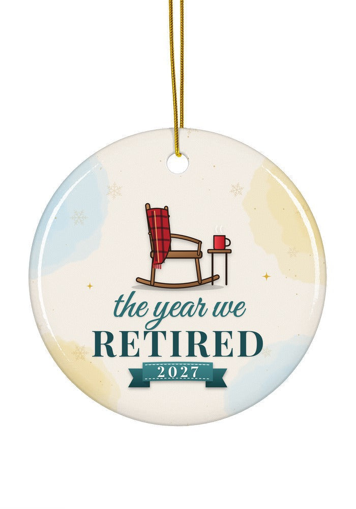 Retired ornament dated 2027, circle shape