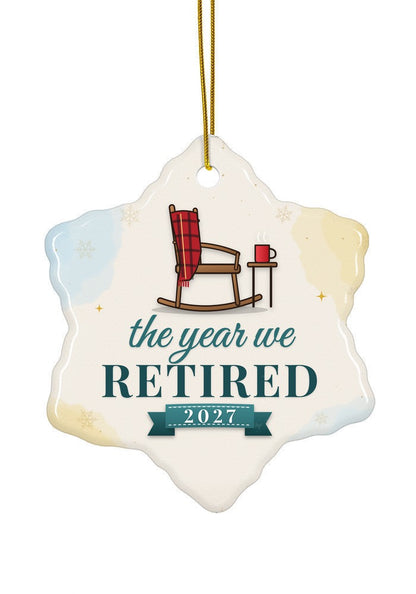 Retired ornament dated 2027, snowflake shape