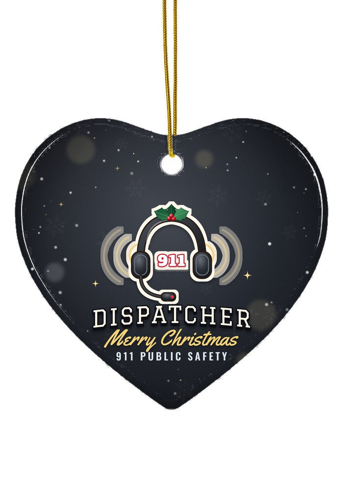 911 Dispatcher ornament, heart shape