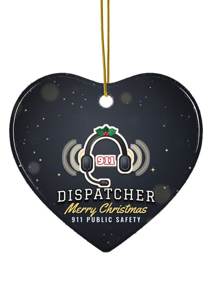 911 Dispatcher ornament, heart shape