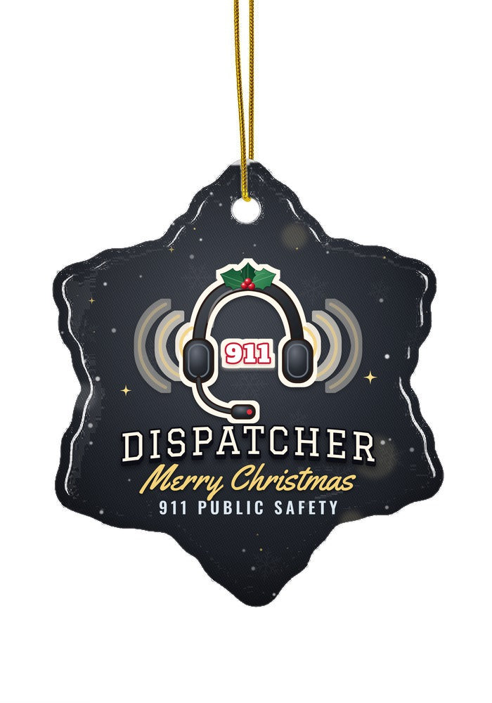 911 Dispatcher ornament, snowflake shape