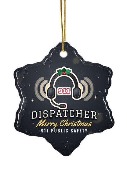911 Dispatcher ornament, snowflake shape