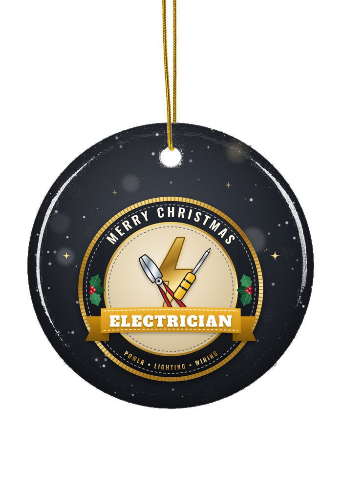 Electrician ornament, circle shape