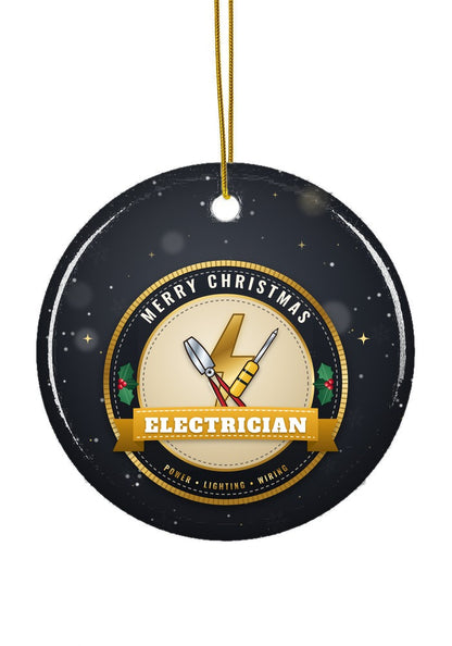 Electrician ornament, circle shape