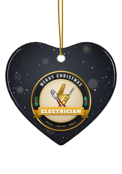 Electrician ornament, heart shape