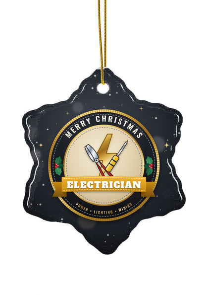 Electrician ornament, snowflake shape