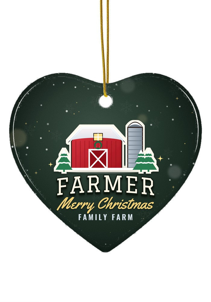 Farmer ornament, heart shape