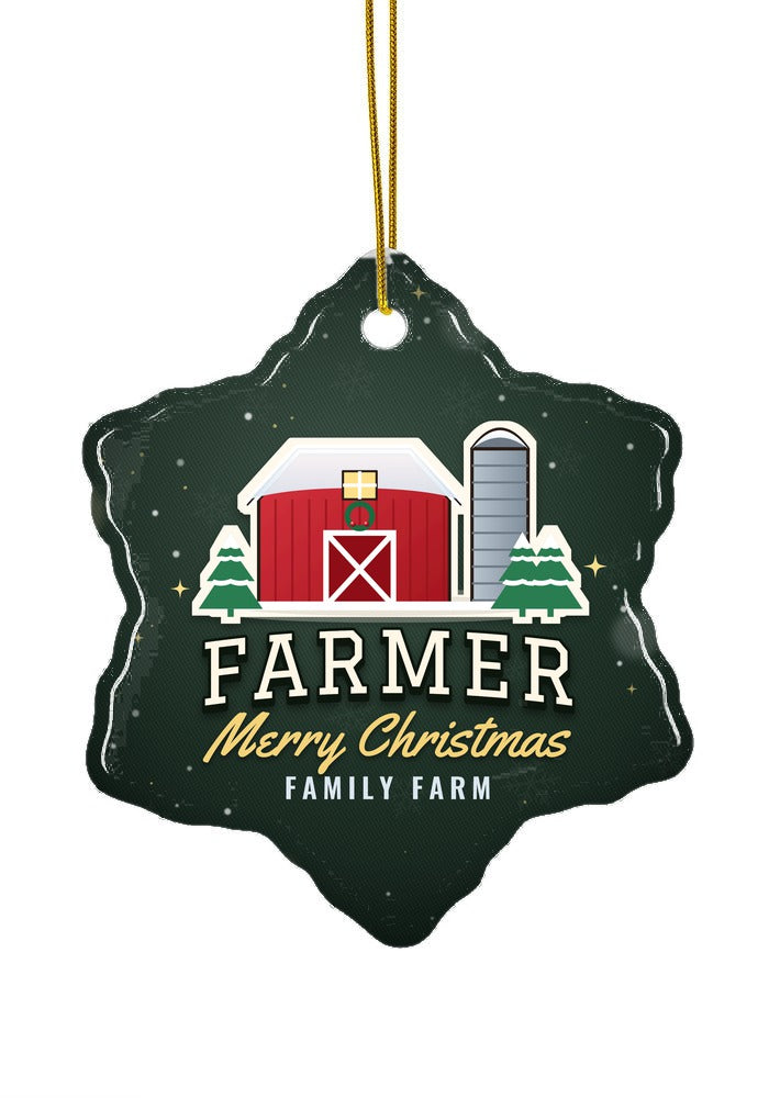 Farmer ornament, snowflake shape