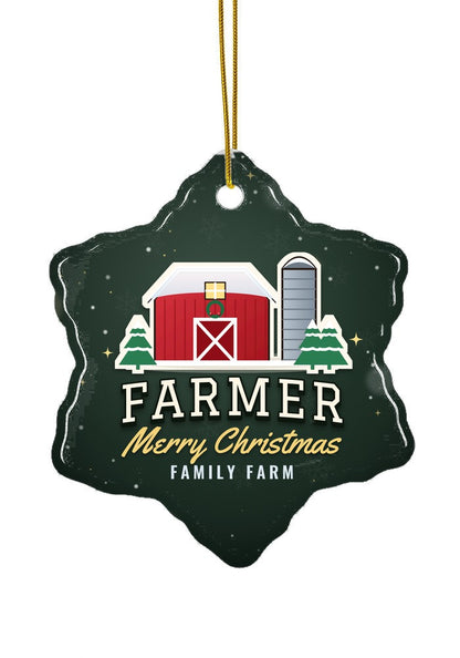 Farmer ornament, snowflake shape