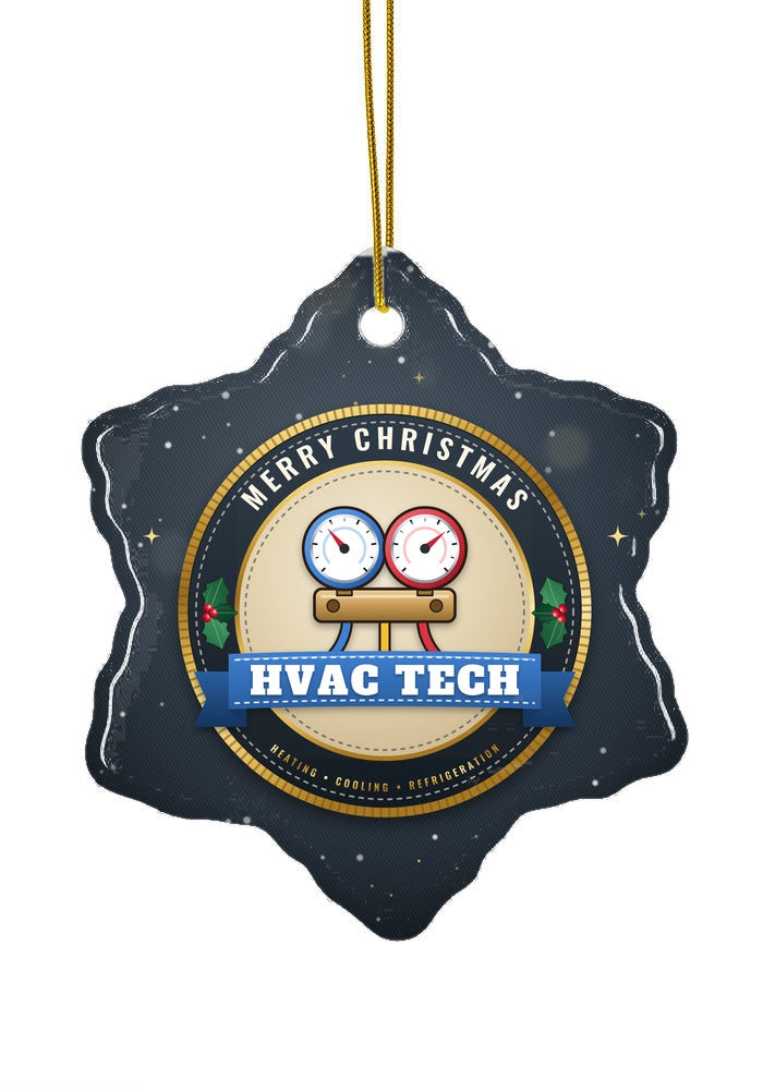 HVAC Tech ornament, snowflake shape
