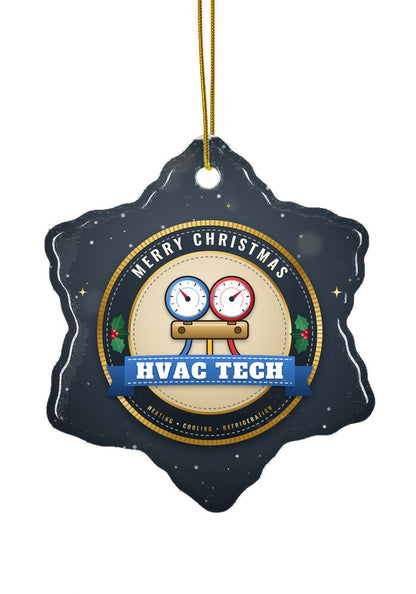 HVAC Tech ornament, snowflake shape