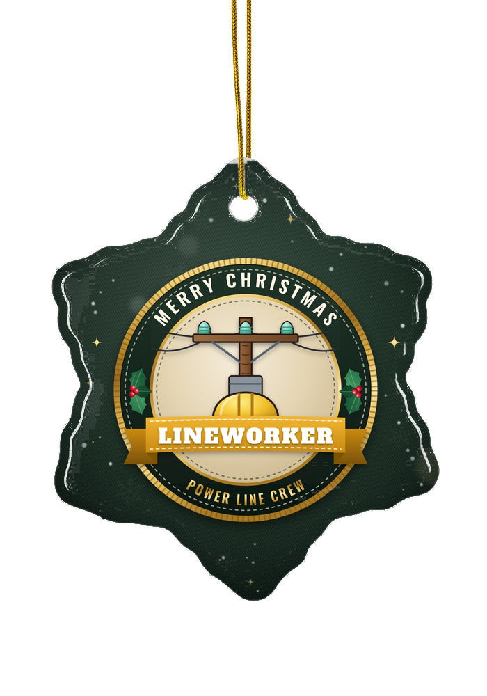 Lineman ornament, snowflake shape