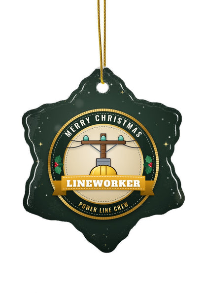 Lineman ornament, snowflake shape