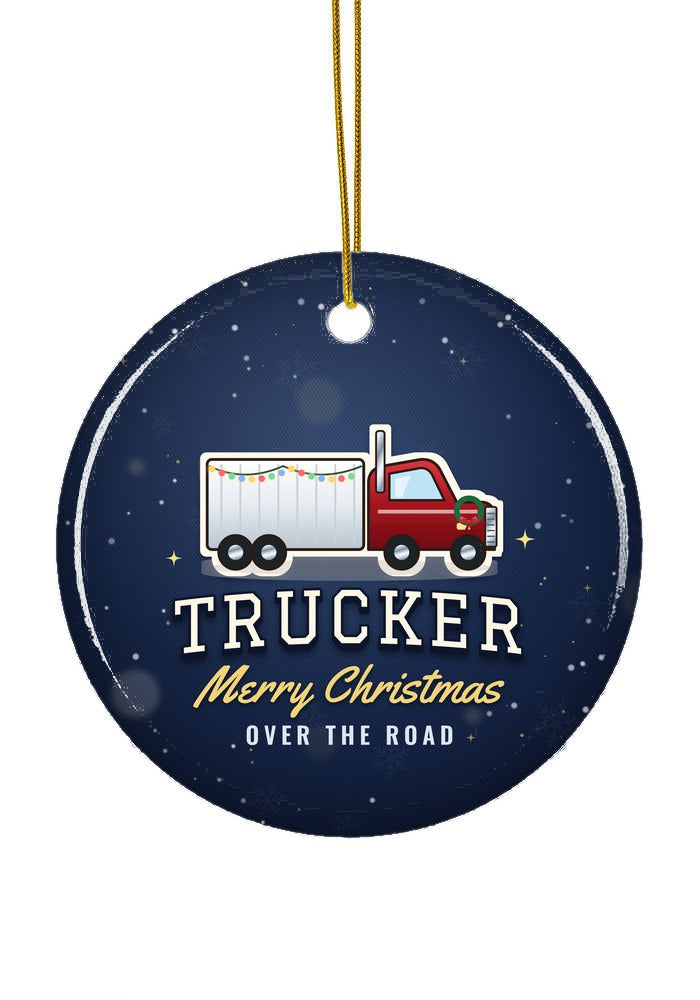 Trucker ornament, circle shape
