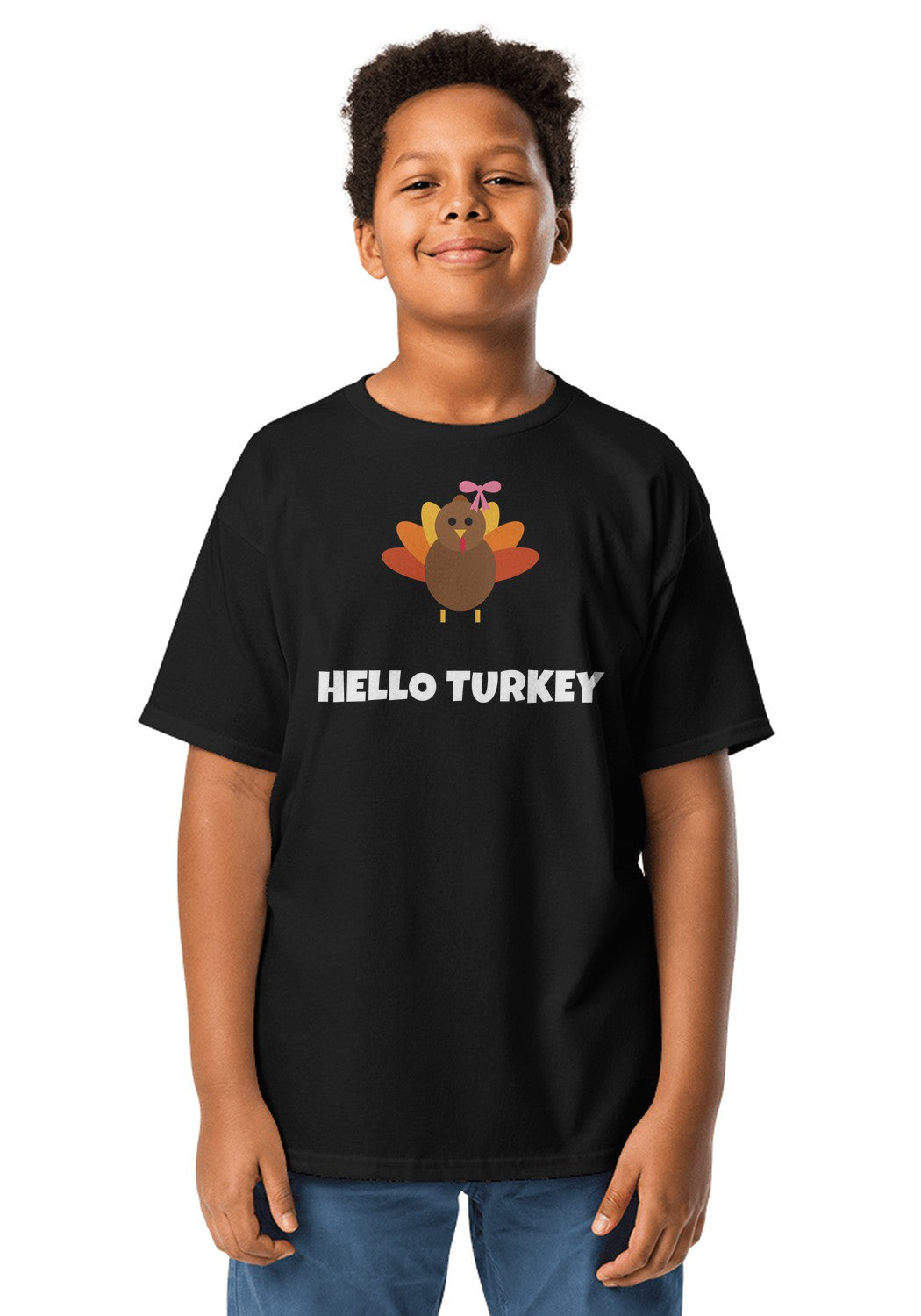 Turkey Face with Bow t-shirt in Black