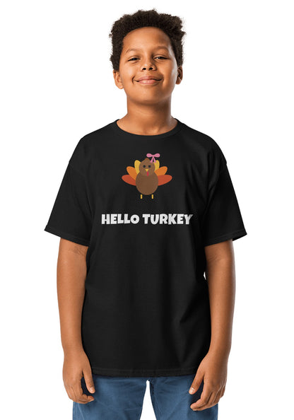 Turkey Face with Bow t-shirt in Black
