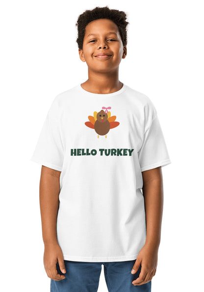 Turkey Face with Bow t-shirt in White