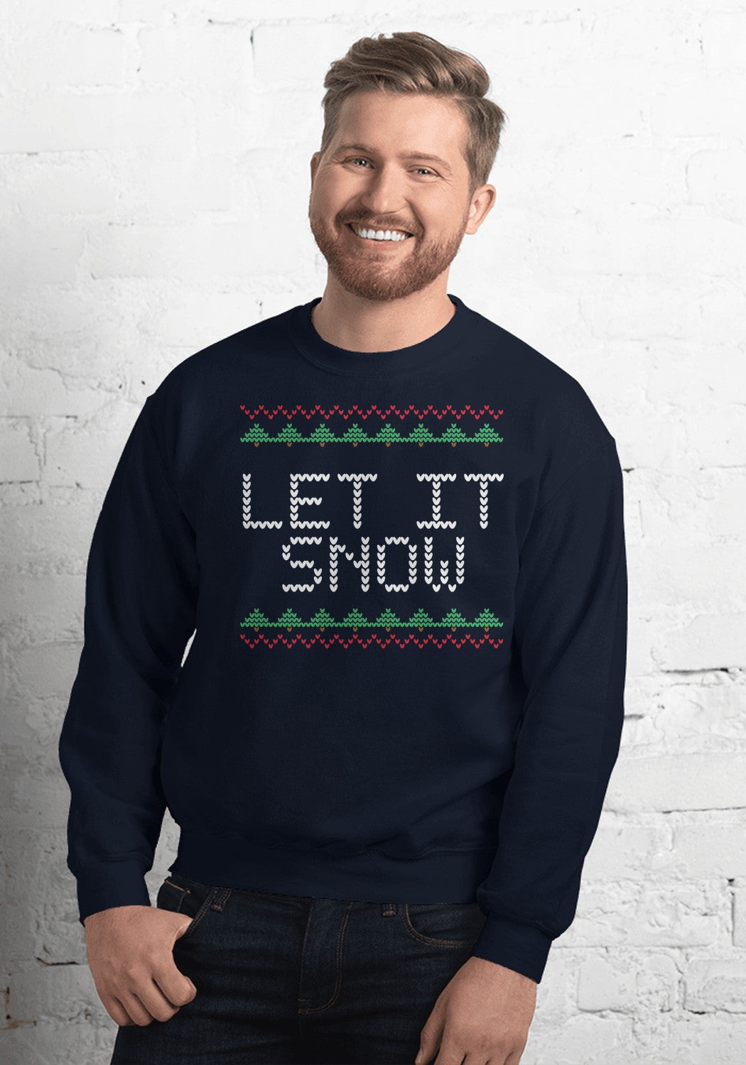 Let It Snow sweatshirt in Navy