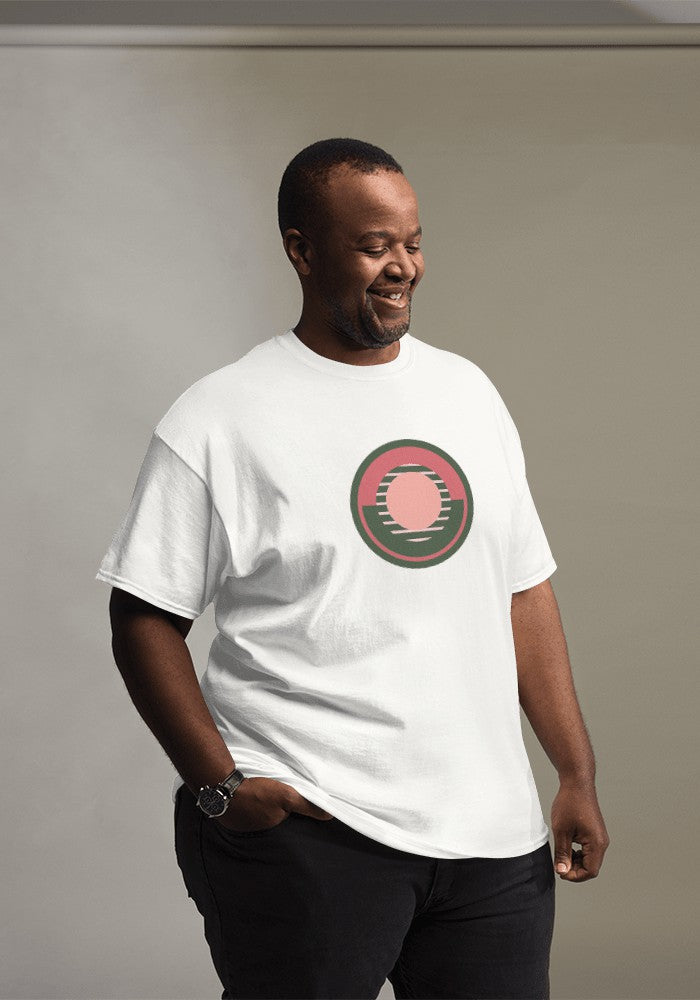 Custom Unisex Crewneck Tee, model photo