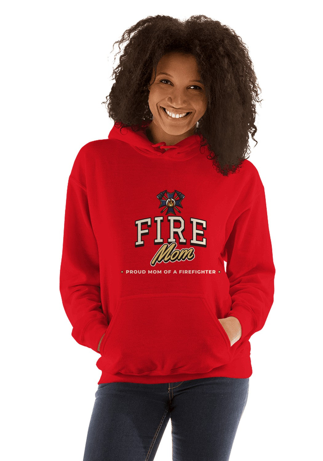 Fire Mom hoodie in Red