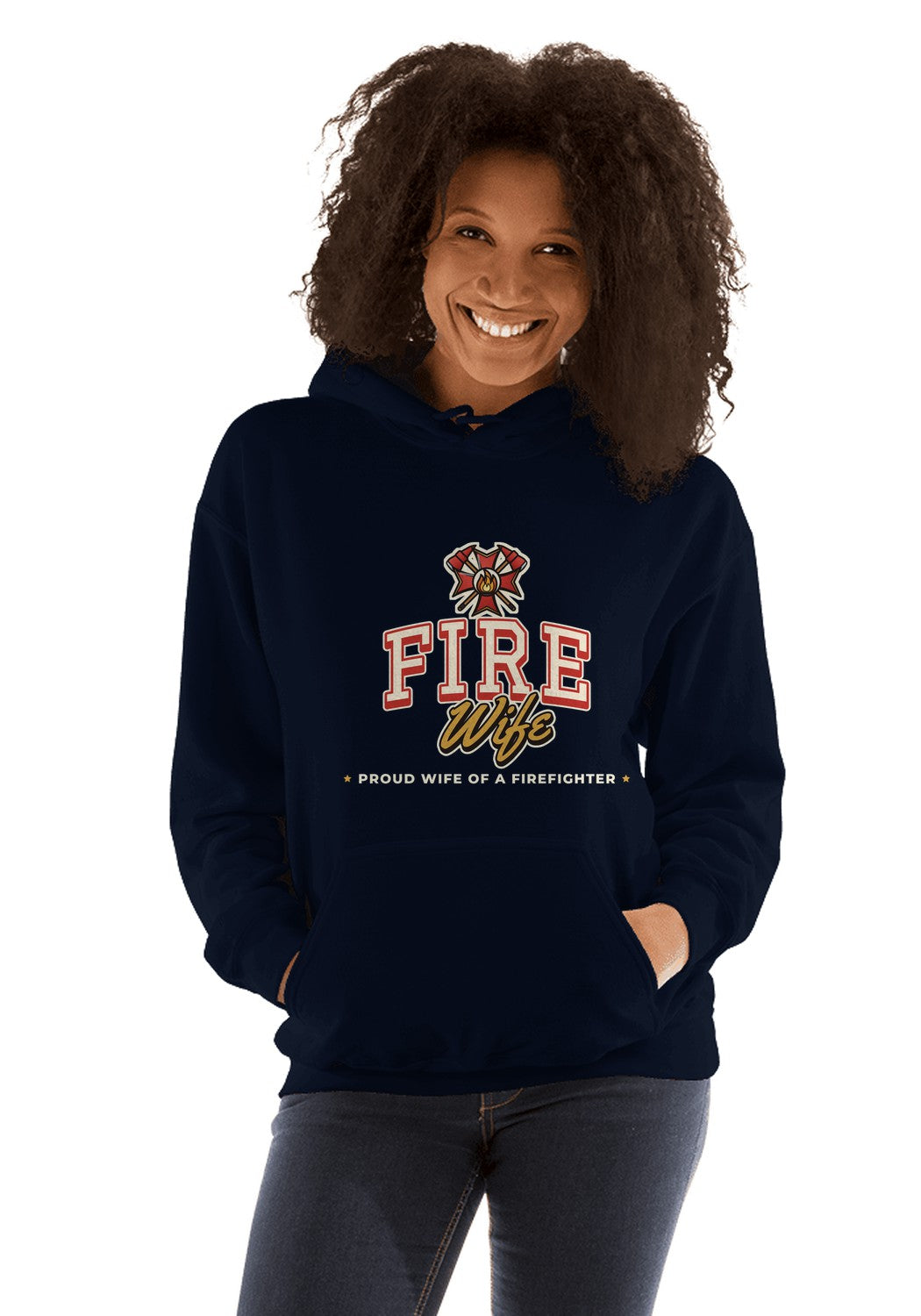 Fire Wife hoodie in Navy