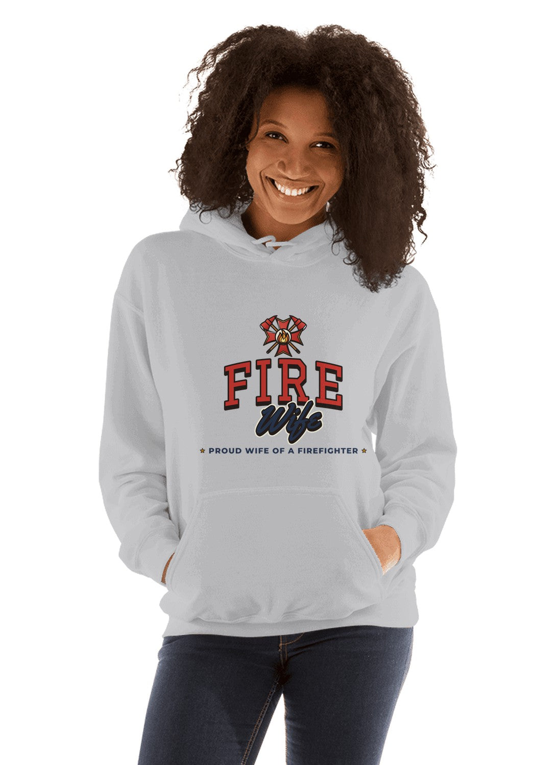 Fire Wife hoodie in Sport Grey