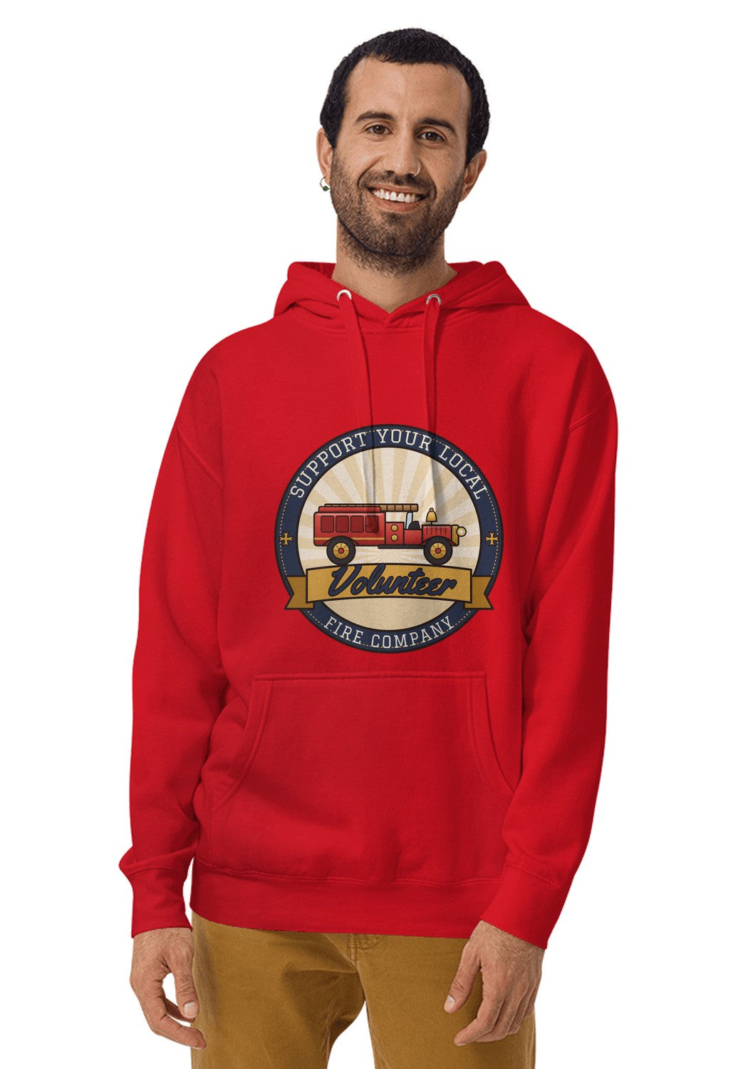 Support Your Local Volunteer Fire Company hoodie in Red