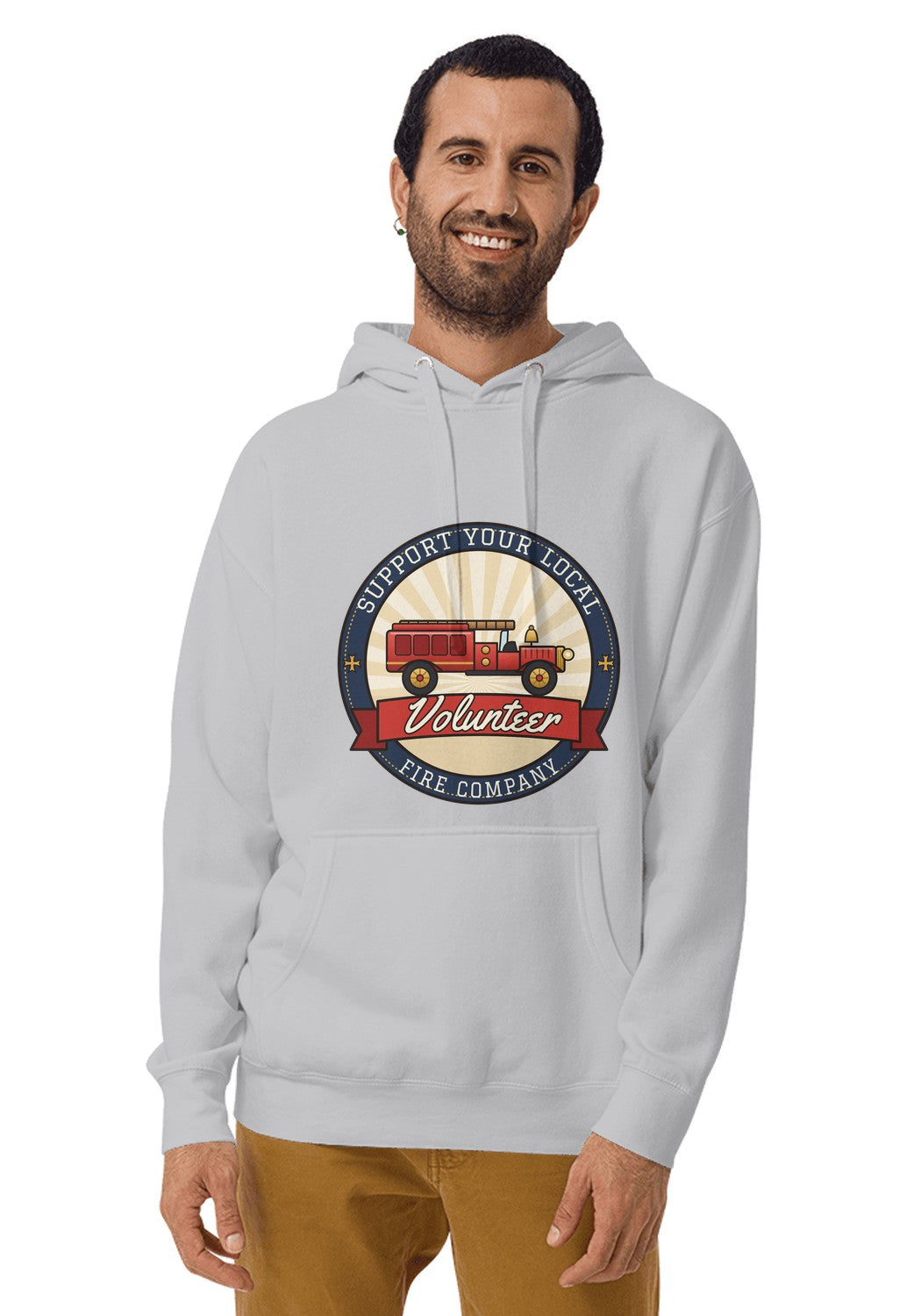 Support Your Local Volunteer Fire Company hoodie in Sport Grey