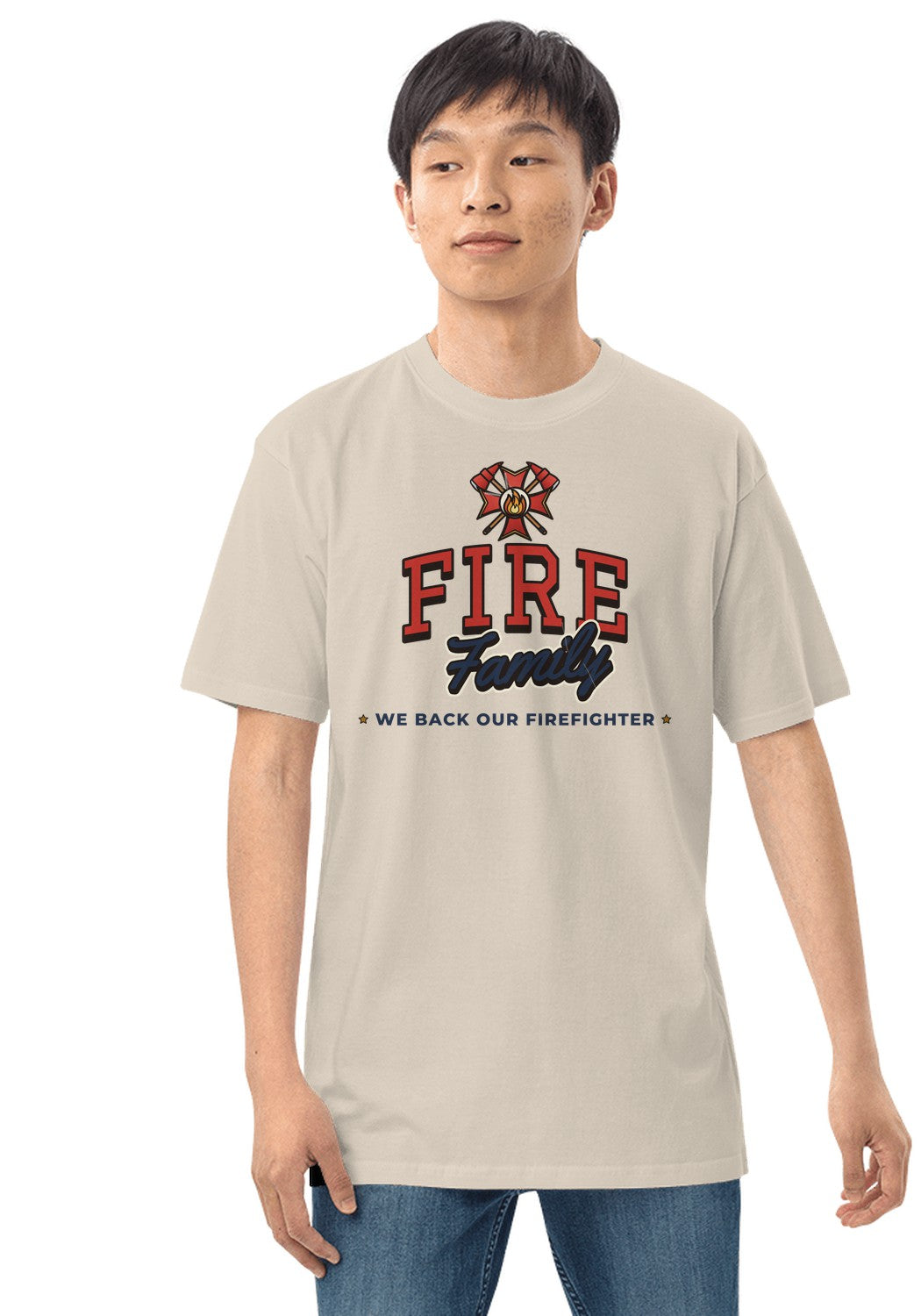 Fire Family t-shirt in Heather Dust
