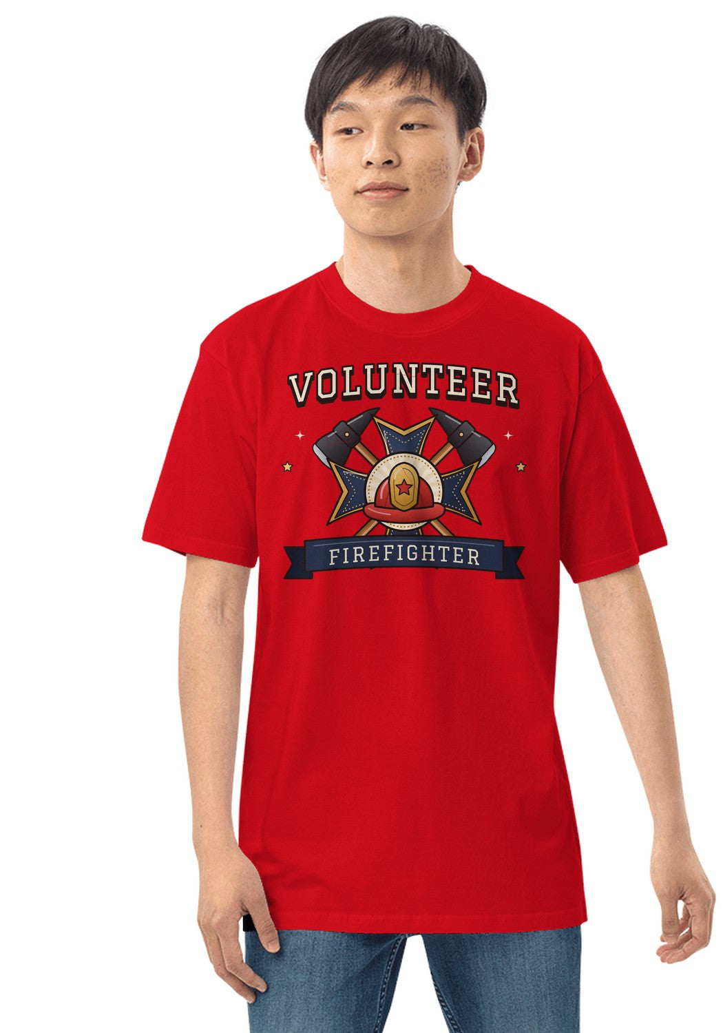 Volunteer Firefighter t-shirt in Red