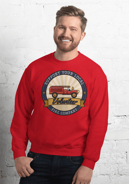 Support Your Local Volunteer Fire Company sweatshirt in Red