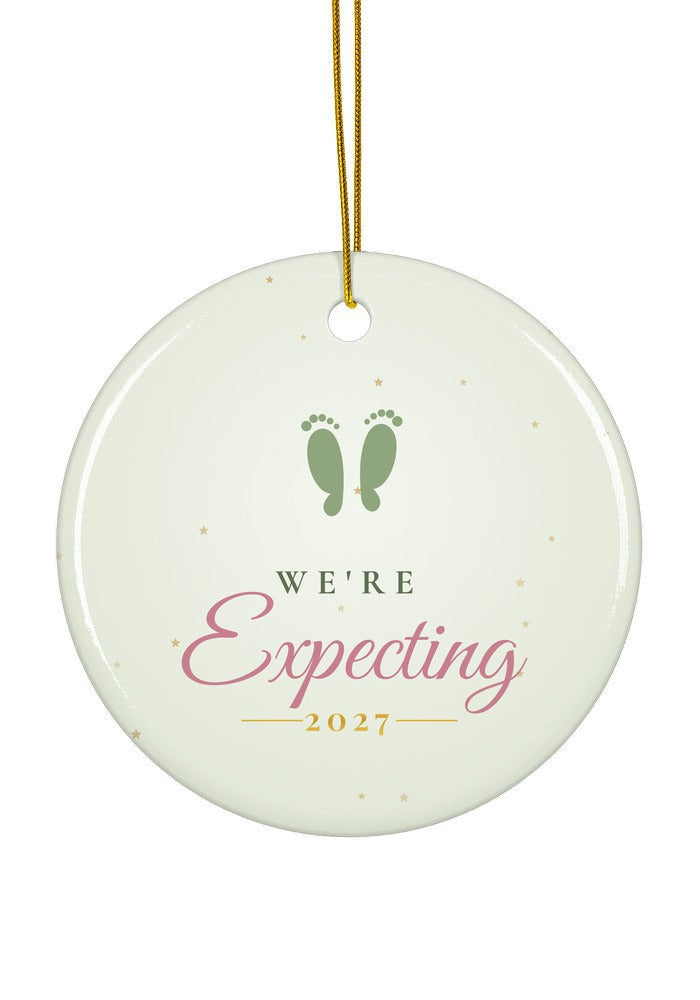 We're Expecting ornament, 2027, circle shape
