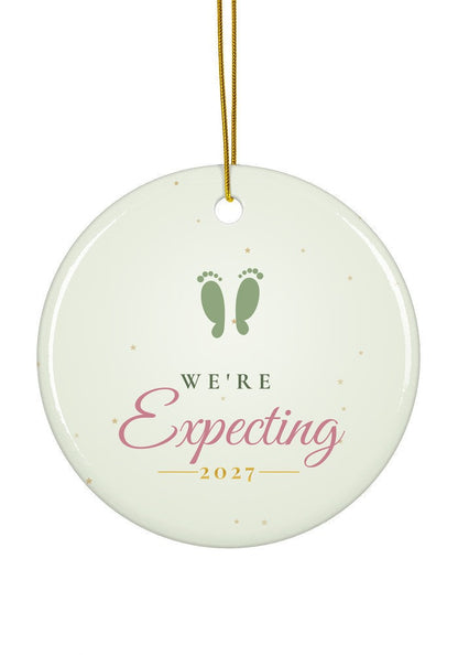 We're Expecting ornament, 2027, circle shape
