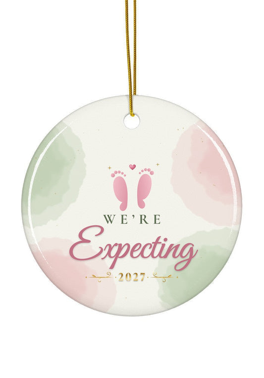 We're Expecting ornament, 2027, circle shape