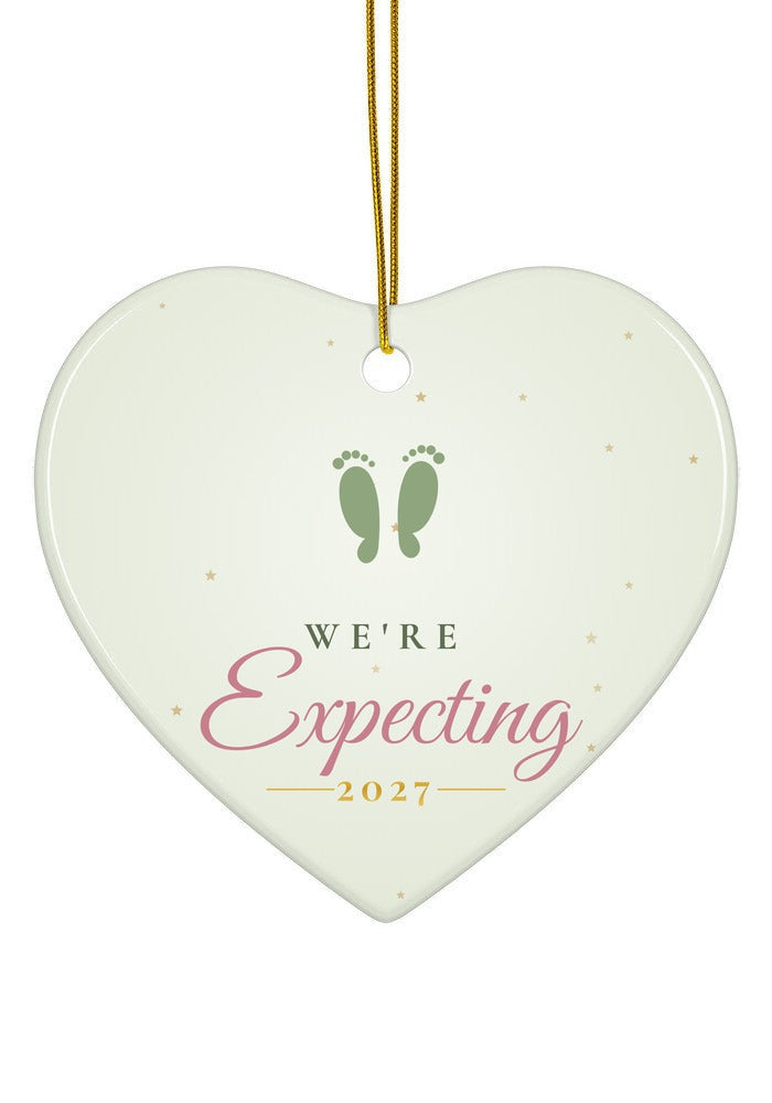 We're Expecting ornament, 2027, heart shape