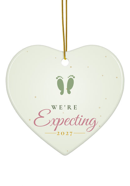We're Expecting ornament, 2027, heart shape