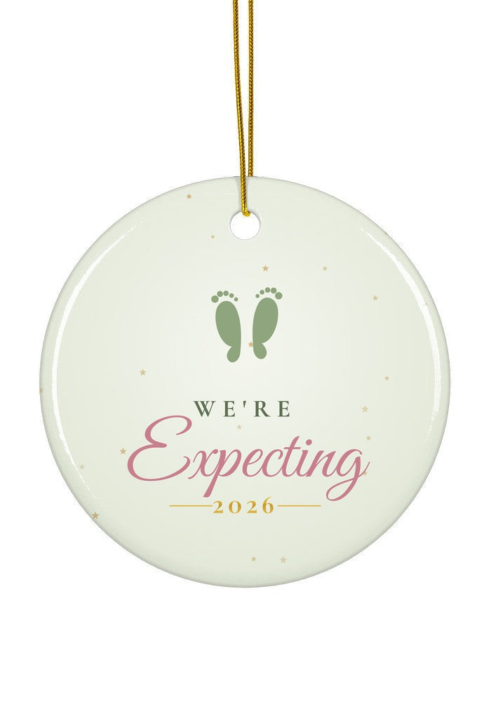 We're Expecting ornament, 2026, circle shape