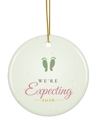 We're Expecting ornament, 2026, circle shape