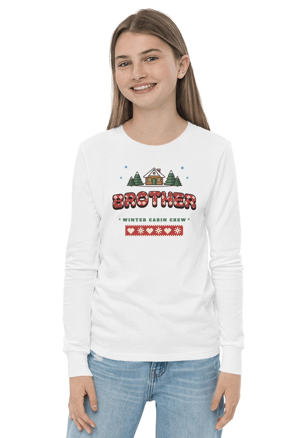 Brother long sleeve pajama tee in White