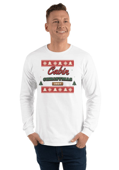 Cabin Christmas 2027 long sleeve pajama tee in White