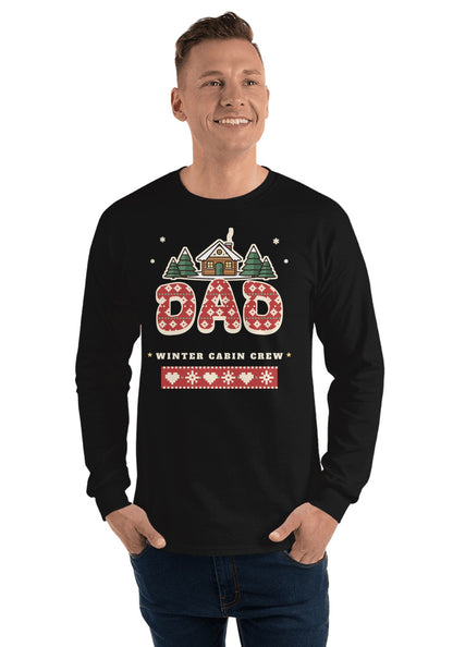 Dad long sleeve pajama tee in Black