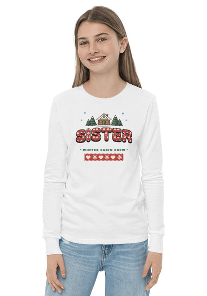 Sister long sleeve pajama tee in White
