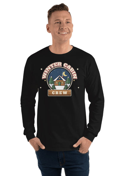 Winter Cabin Crew long sleeve pajama tee in Black