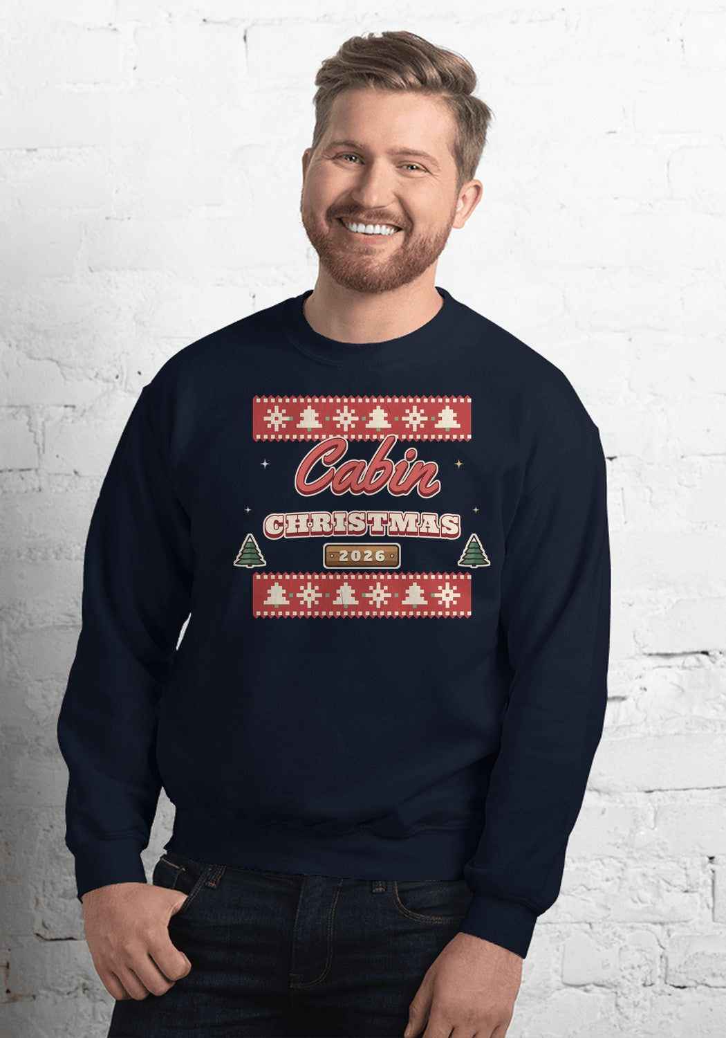 Cabin Christmas 2026 sweatshirt in Navy