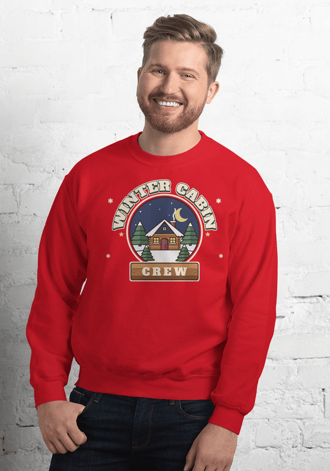 Winter Cabin Crew sweatshirt in Red