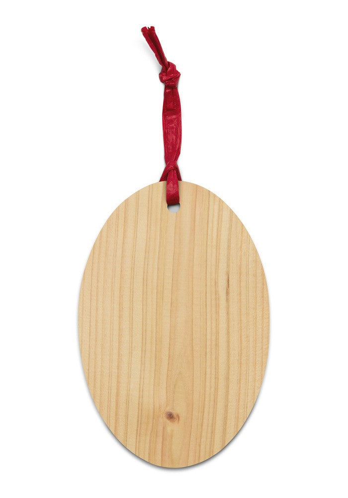 Custom wooden Christmas ornament, oval shape