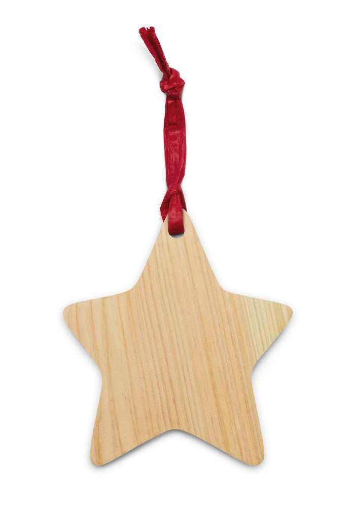 Custom wooden Christmas ornament, star shape