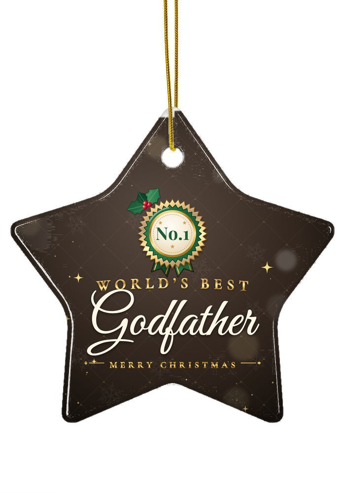 World's Best Godfather ornament, star shape