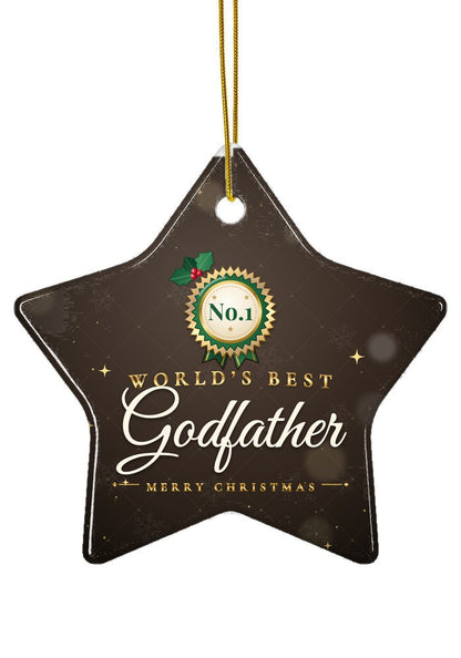 World's Best Godfather ornament, star shape