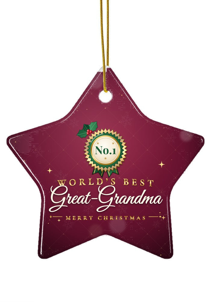 World's Best Great-Grandma ornament, star shape